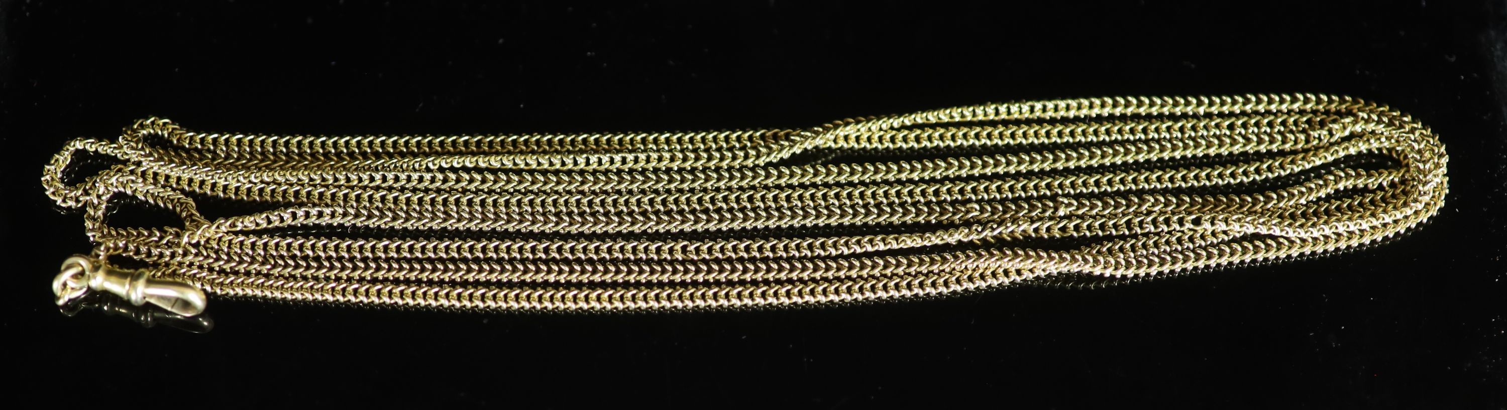 A 19th century 15ct gold curb link guard chain,